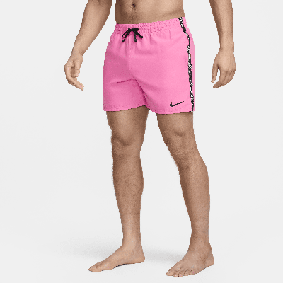 Nike Men's Swim 5" Volley Shorts In Playful Pink/black
