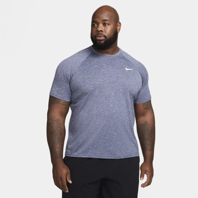 Nike Men's Swim Short-sleeve Hydroguard (extended Size) In Blue