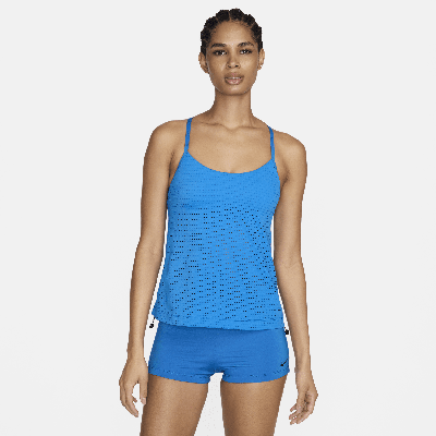 Nike Women's Essential Layered Tankini Top In Blue