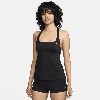 Nike Women's Swim Essential Square-neck Tankini Top In Black