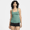 Nike Women's Swim Essential Square-neck Tankini Top In Green