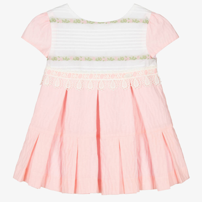 Miranda Kids' Girls Pink & White Cotton Dress