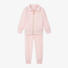 ANGEL'S FACE GIRLS PALE PINK VELOUR TRACKSUIT