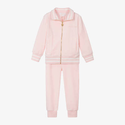 Angel's Face Kids' Girls Pale Pink Velour Tracksuit