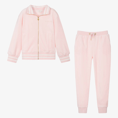 Angel's Face Teen Girls Pale Pink Velour Tracksuit