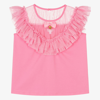 ANGEL'S FACE ANGEL'S FACE TEEN GIRLS PINK COTTON & TULLE CHARM TOP