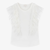 ANGEL'S FACE ANGEL'S FACE TEEN GIRLS WHITE LACE & TULLE T-SHIRT
