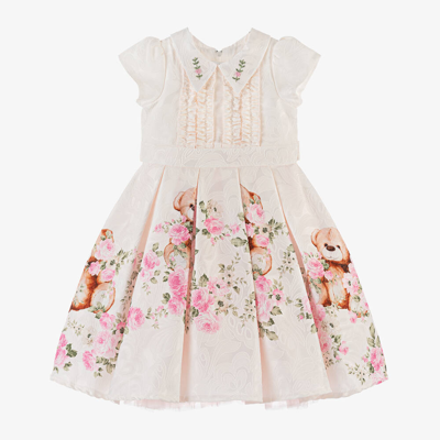 Beau Kid Girls Ivory Teddy Bear Dress