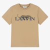LANVIN BOYS BEIGE LEOPARD ORGANIC COTTON T-SHIRT