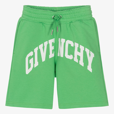 Givenchy Teen Boys Green Cotton Shorts