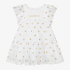 GIVENCHY GIRLS WHITE & GOLD 4G TULLE DRESS