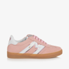 MONNALISA TEEN GIRLS PINK SUEDE LEATHER TRAINERS