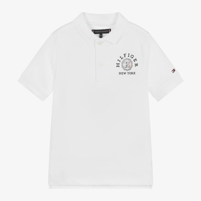 Tommy Hilfiger Kids' Boys White Cotton Polo Shirt