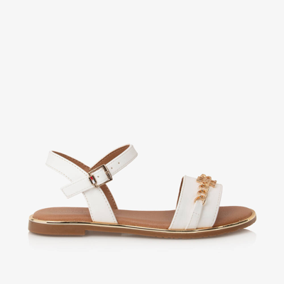 Tommy Hilfiger Kids' Girls White Faux Leather Sandals