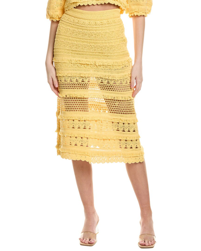 Maje Knitted Skirt In Yellow