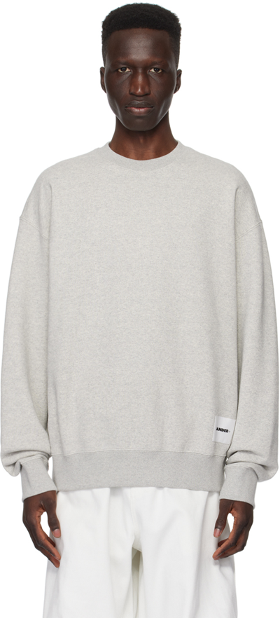 Jil Sander Oversized French Terry Sweatshirt In Grey