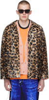 Doublet Men's Summer Fur Hand-painted Jacket In Leopard
