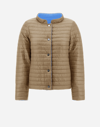 Herno Ecoage Reversibile And Nylon Ultralight Jacket In Beige/light Blue