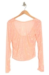 FREE PEOPLE UNAPOLOGETIC SEQUIN LONG SLEEVE TOP