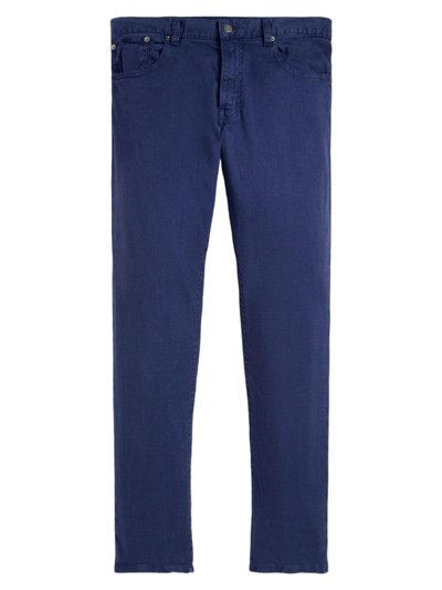 Ralph Lauren Purple Label Men's Slim Fit Stretch Linen-cotton Jeans In Island Indigo