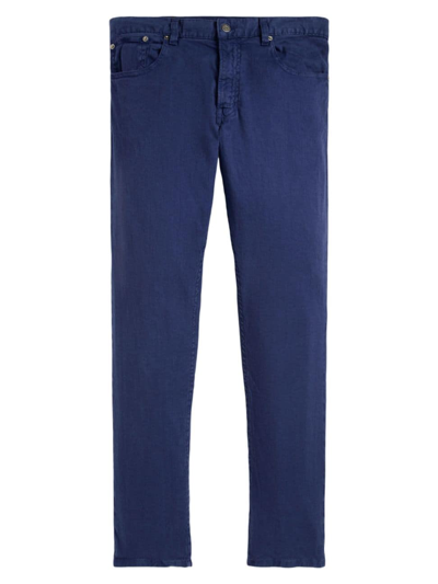 Ralph Lauren Purple Label Men's Slim Stretch Linen And Cotton Jeans In Island Indigo