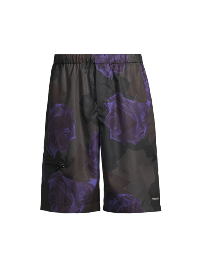 Undercover Rose-print Bermuda Shorts In Black Base