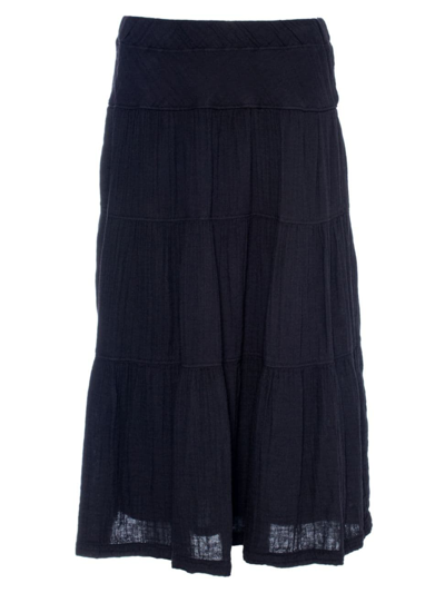 Wilt Women's Tiered Long Ruffle Skirt Fully Lined In Black