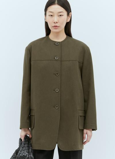 Max Mara Woven Jacket In Green