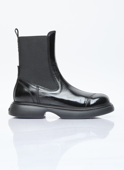 Ganni Everyday Mid Chelsea Boots In Black
