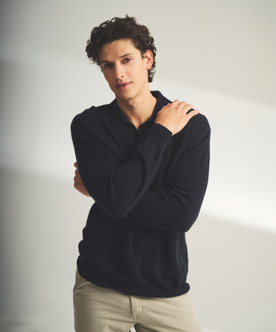 Naadam Lightweight Cashmere Relaxed Polo In Navy