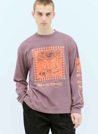 Brain Dead Special Illusions Long-sleeve T-shirt In Purple