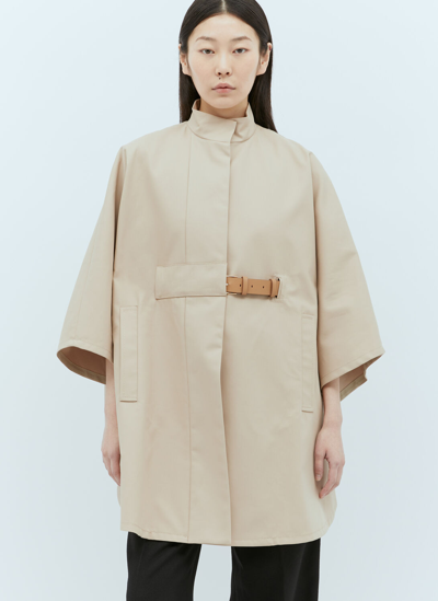 Max Mara Belted High-neck Coat In Beige