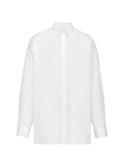 Prada Men's Oversized Cotton Shirt In White