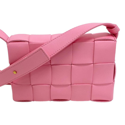 Bottega Veneta Cassette Pink Leather Shoulder Bag ()