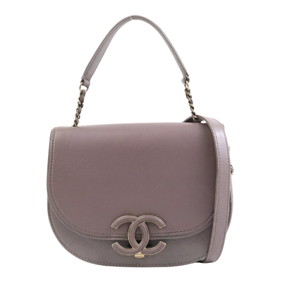 Pre-owned Chanel Cambon Grey Leather Shopper Bag ()