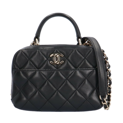 Pre-owned Chanel Coco Handle Black Leather Shopper Bag ()