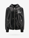 Off-white Perforated Leather Jacket With Frontal Logo Patch In Black