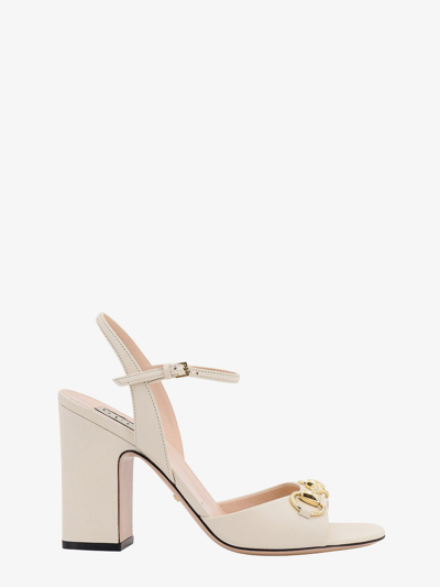 Gucci Lady 75 Leather Sandals In White