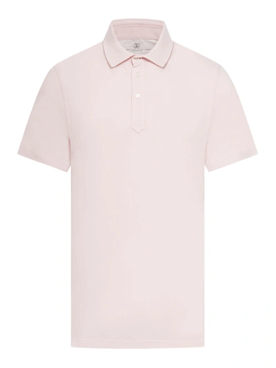 Brunello Cucinelli Cotton Polo Shirt In Pink & Purple