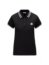 Moncler Polo Shirt With Logo In Black