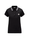 Moncler Logo-patch Cotton Polo Shirt In Black