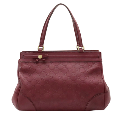 Gucci Ssima Burgundy Leather Tote Bag ()