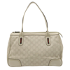 GUCCI GUCCI SHERRY WHITE LEATHER TOTE BAG (PRE-OWNED)