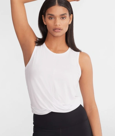 Body Up Twist Front Tank In White