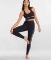 Body Up Contrast Piping Leggings In Black