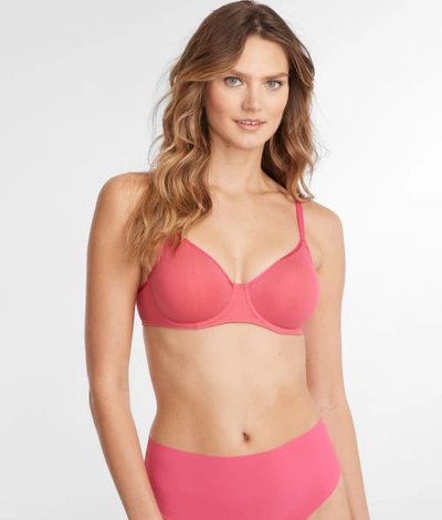 B.tempt'd By Wacoal Cotton To A Tee Scoop Bra In Raspberry Sorbet