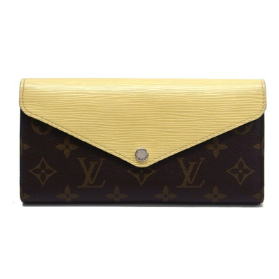 Pre-owned Louis Vuitton Sarah Yellow Canvas Wallet  ()