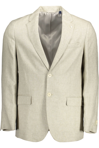 Gant Beige Linen Jacket In Brown