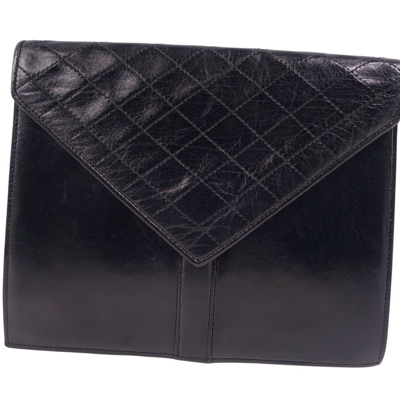 Saint Laurent Black Leather Clutch Bag ()