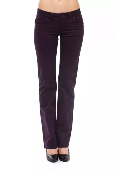 Ungaro Fever Purple Cotton Jeans & Trouser